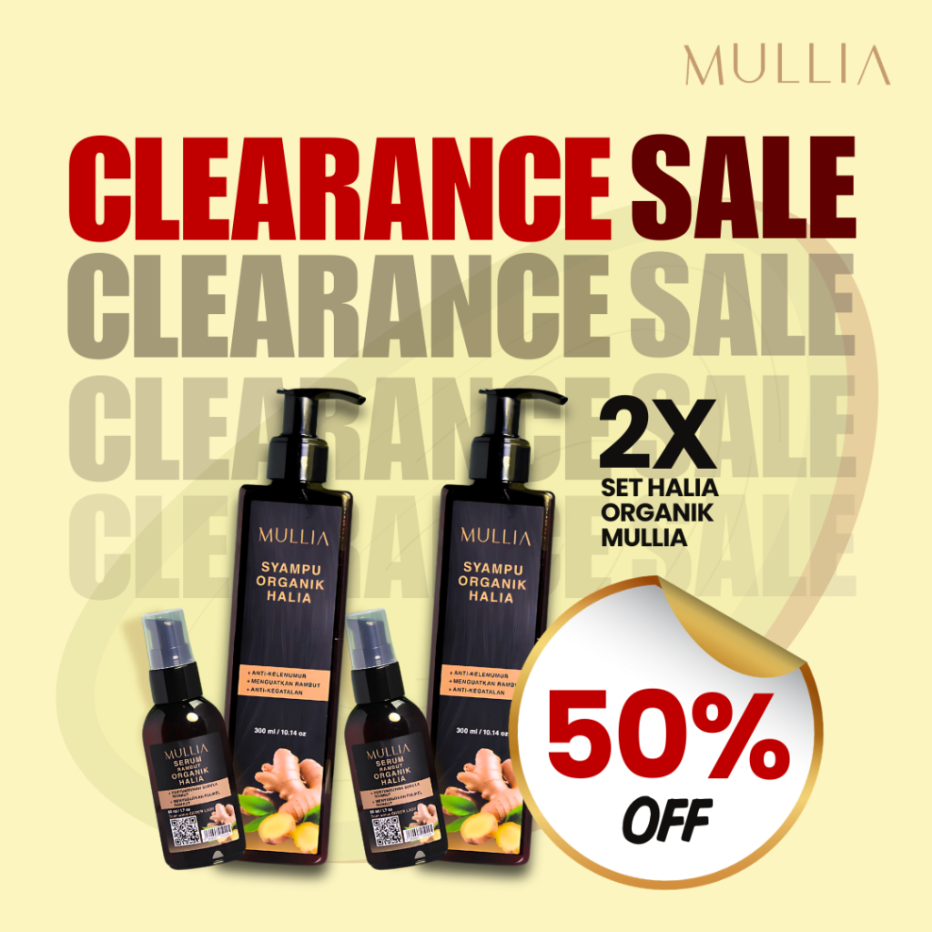 2 Set Halia Organik (Syampu 300ml + Serum 50ml ) – NEW YEAR PROMO